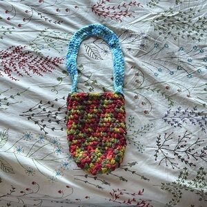 Homemade crocheted bag size small with shoulder strap
